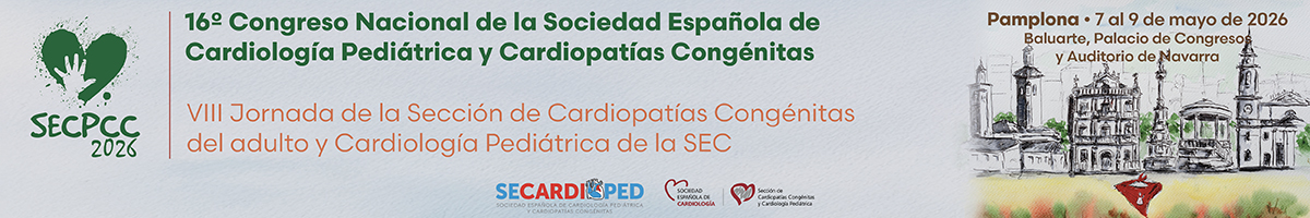 SECPCC 2026. Pamplona, 7 al 9 de mayo de 2026. 16º Congreso Nacional de la Sociedad Española de Cardiología Pediátrica y Cardiopatías Congénitas